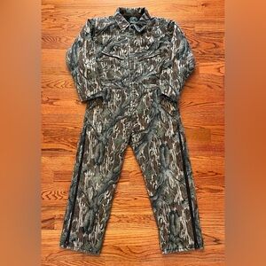 Vintage Wolf Mountain Mossy Oak Treestand Camo Insulated Coveralls Men’s M Short